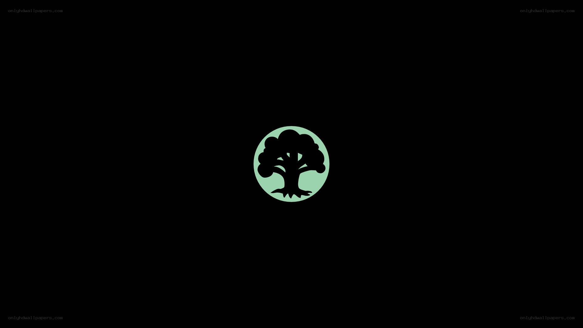 tree logo on black background