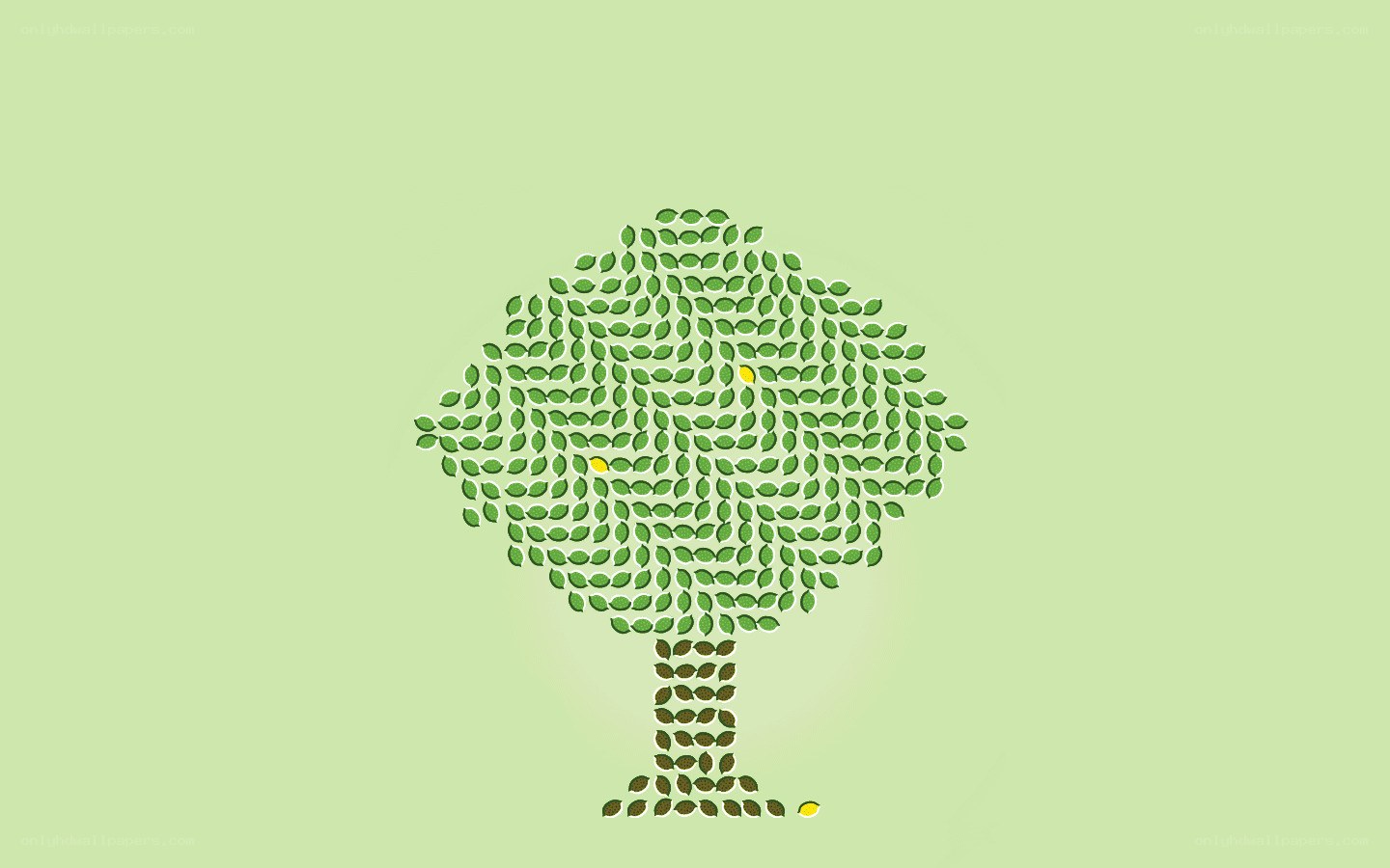 Tree made of leaves