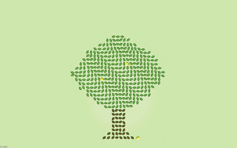 tree made of leaves