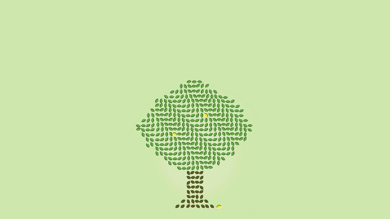 tree made of leaves