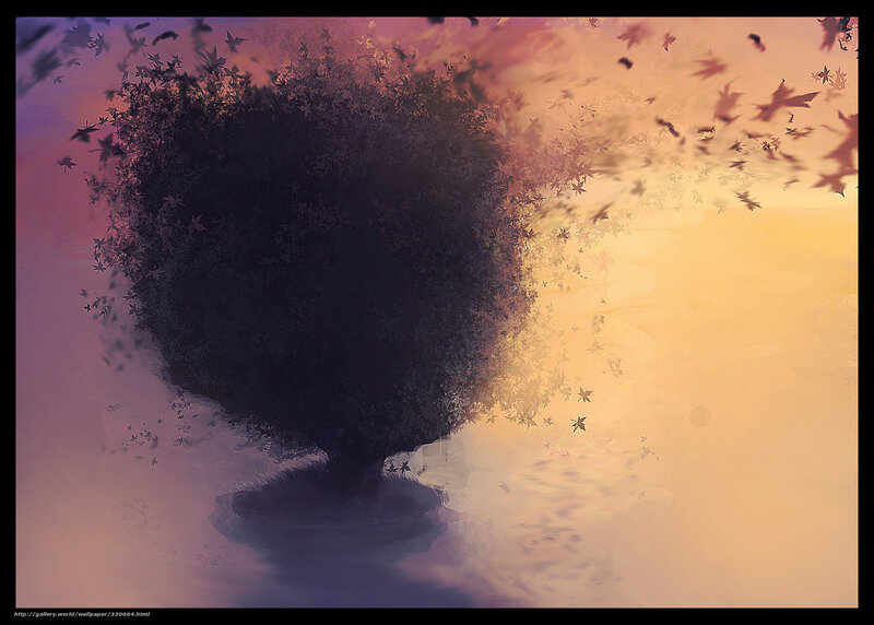 Tree of Leaves in Sunset