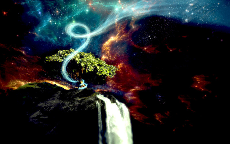 Tree on a Cliff — Blue