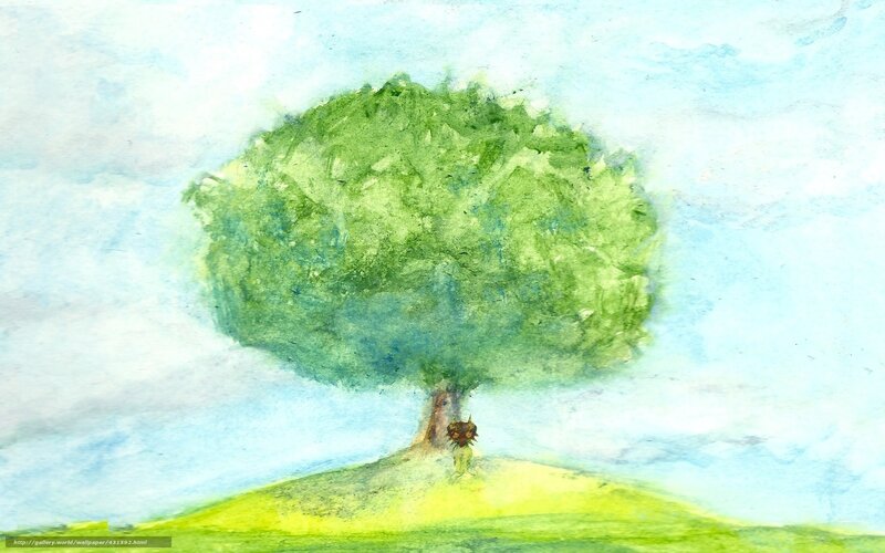 Tree on a Hill — Green, Serene, Morning