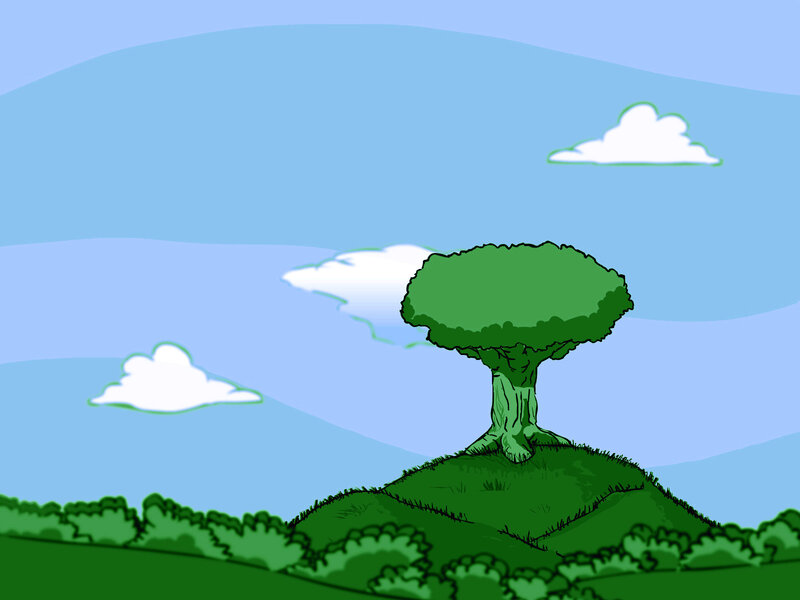 tree on a hill