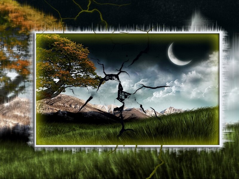 Tree on a Hillside — Green