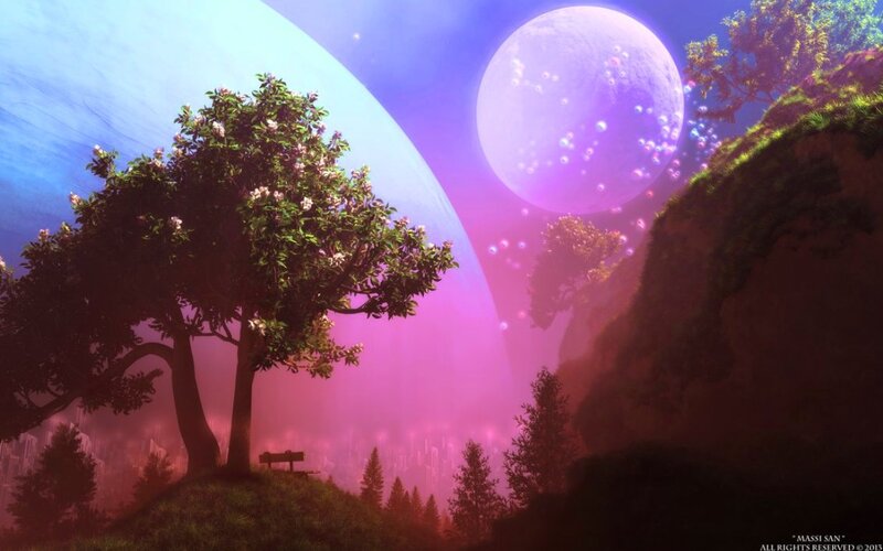 Tree on Alien Planet — Purple