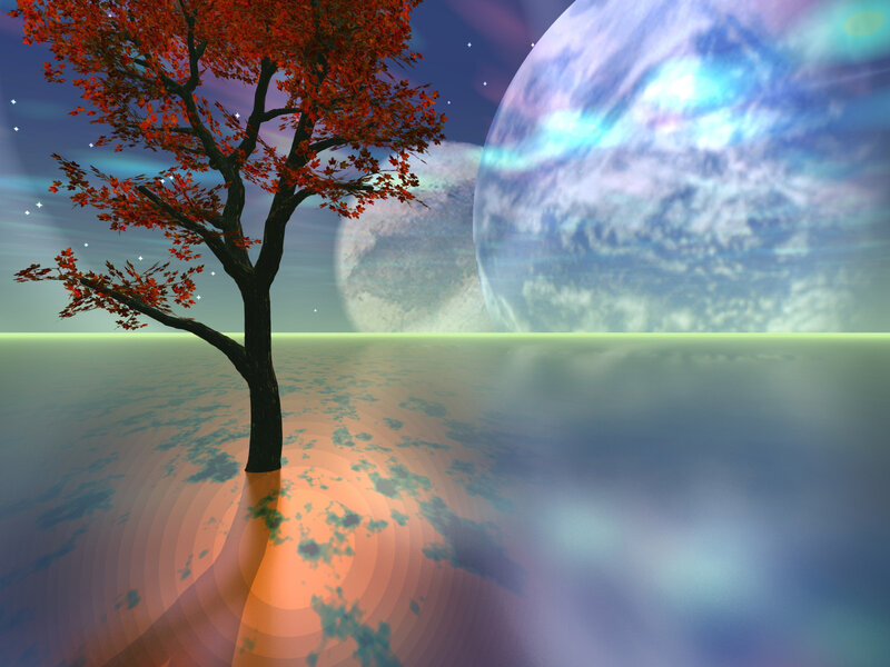Tree on Alien Planet — Red