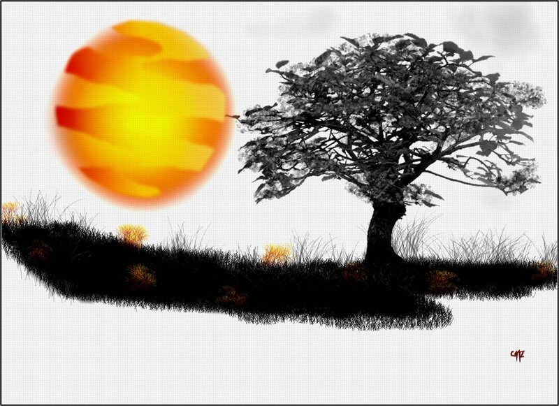 Tree on Floating Island — Black
