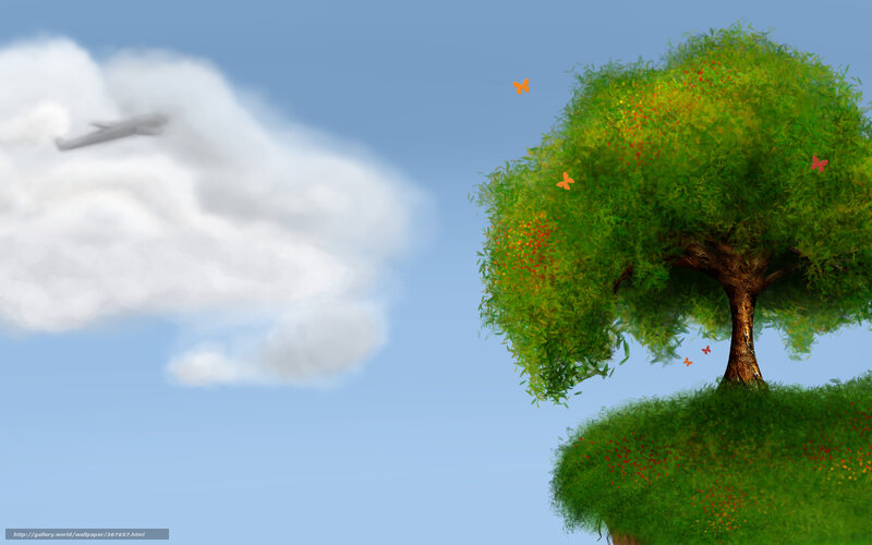 tree on floating island