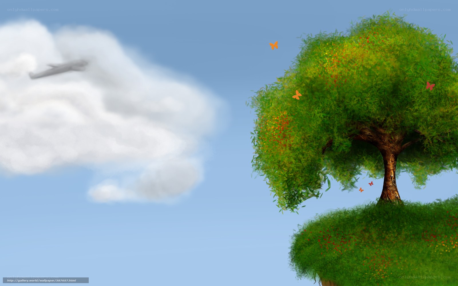 tree on floating island