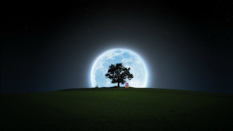 Tree on Hill under Moon
