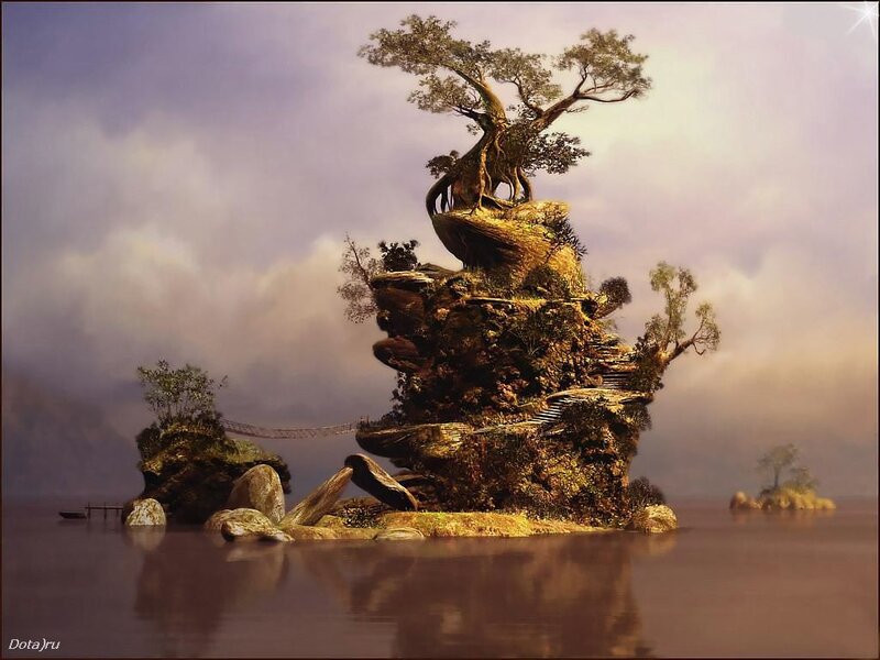 Tree on Rock Formation