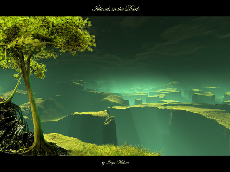 Tree on Rocky Cliff — Green