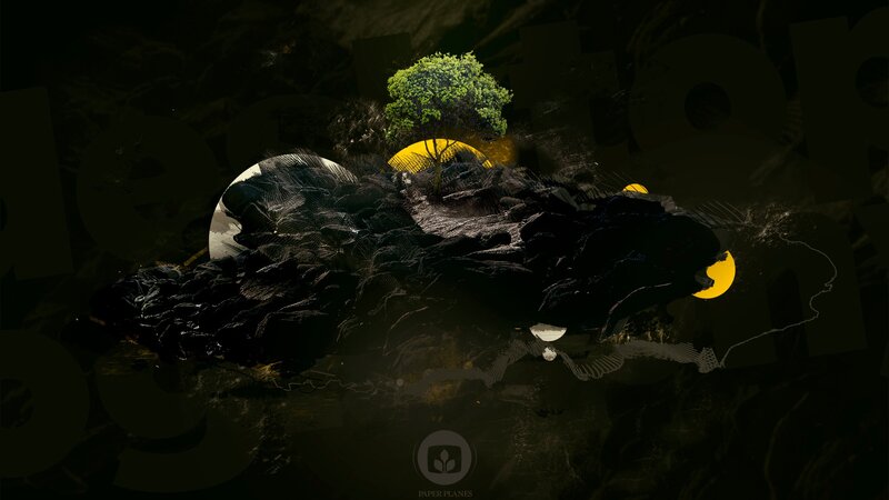 Tree on Rocky Island — Black