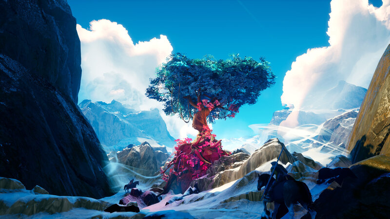 Tree on Snowy Mountain