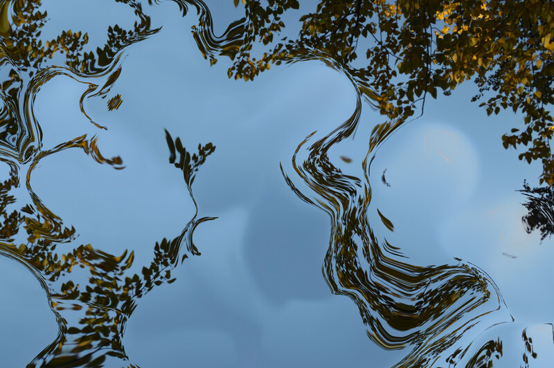 Tree Reflections in Water — Blue