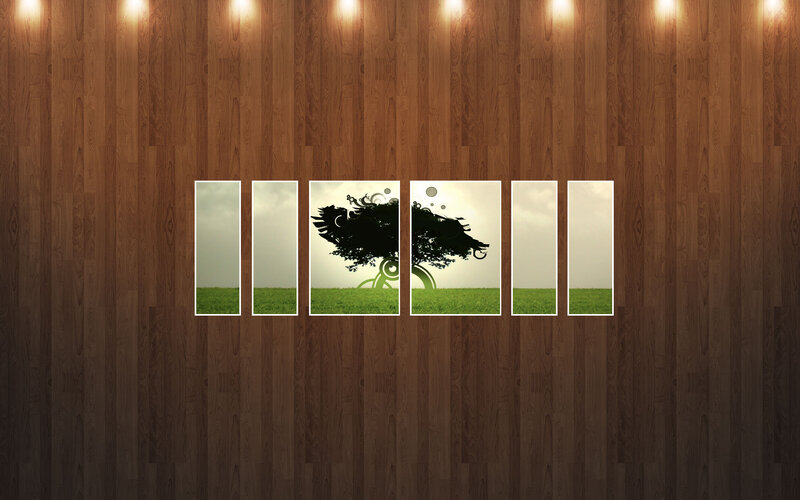 Tree silhouette art installation