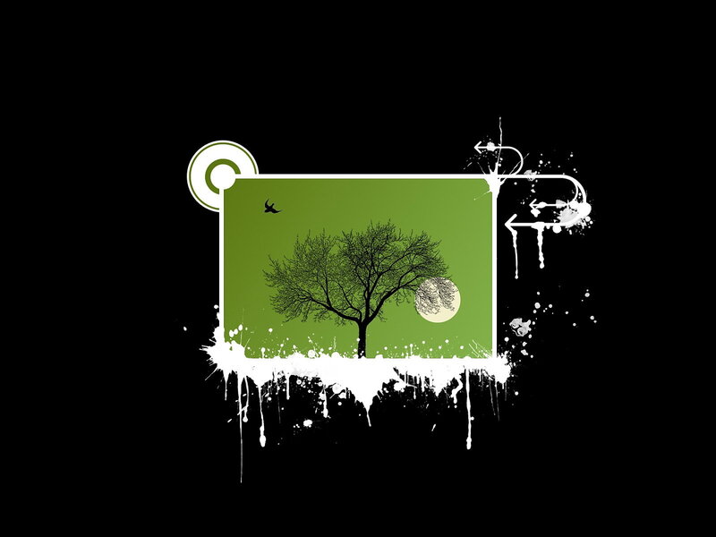tree silhouette with moon