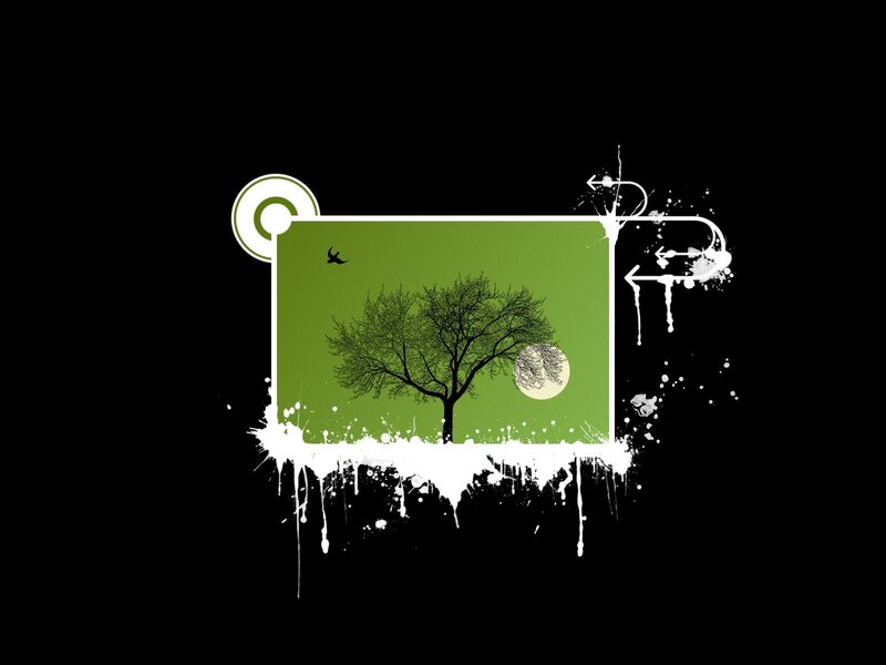 tree silhouette with moon