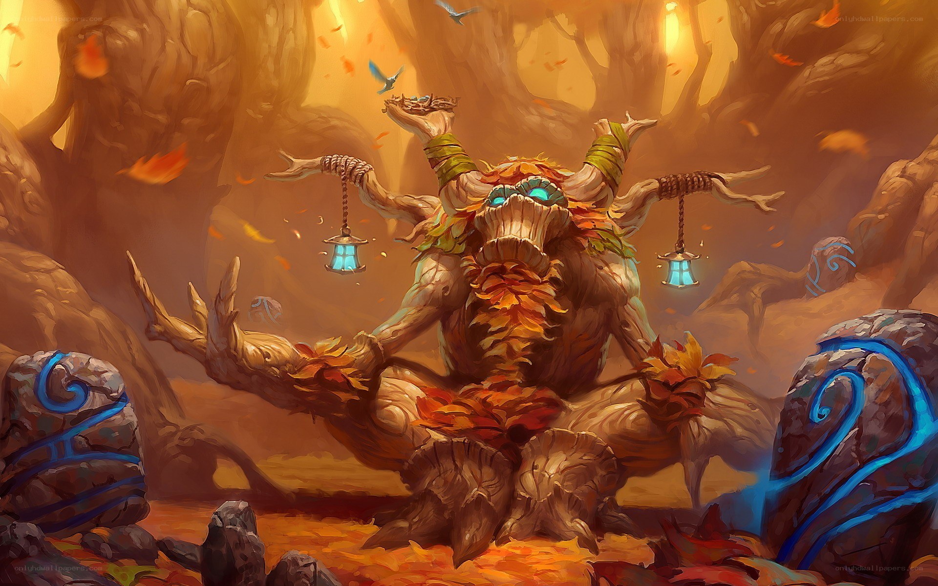 Tree spirit in autumn forest