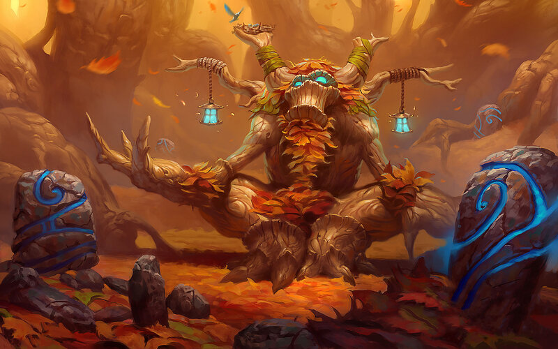 Tree spirit in autumn forest