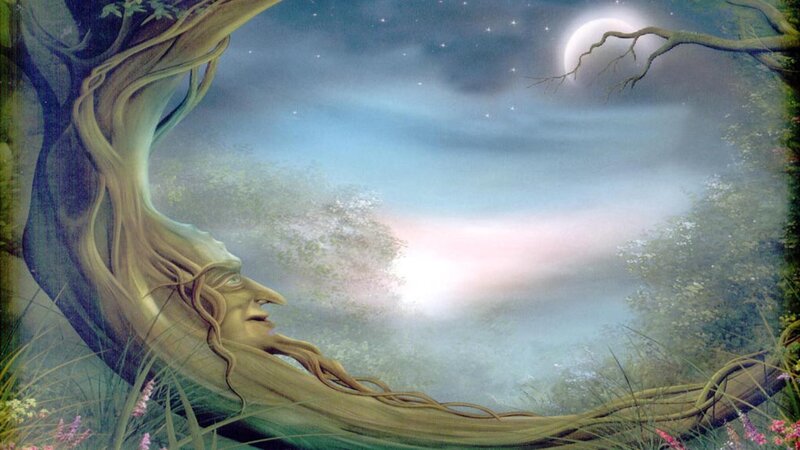 Tree Spirit in Forest — Green