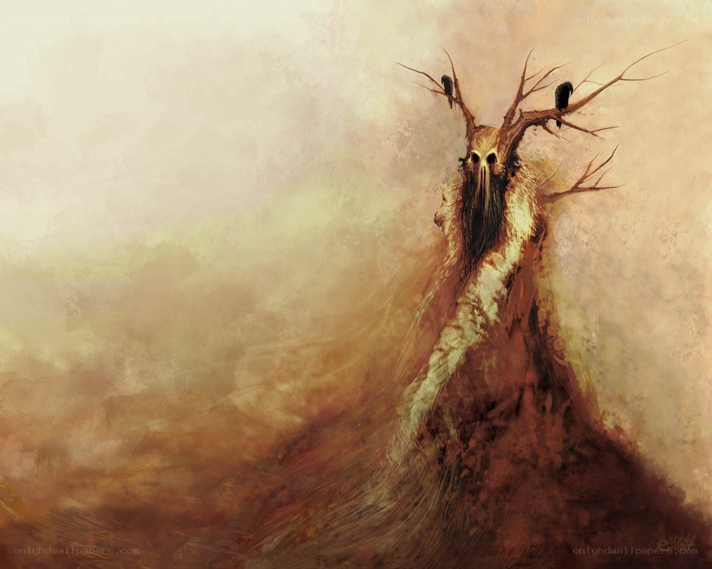 tree spirit with crows