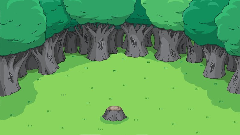 Tree Stumps in Forest — Green, Serene