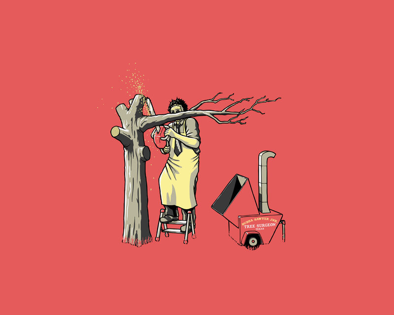 Tree surgeon at work