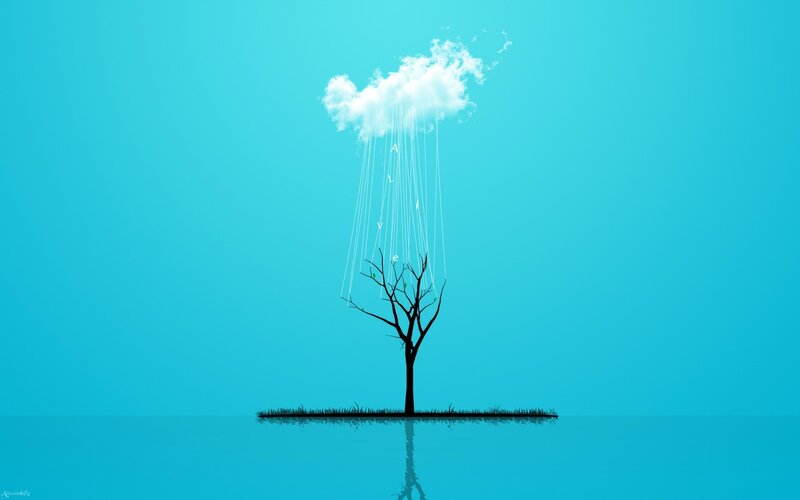 Tree under Cloud — Blue