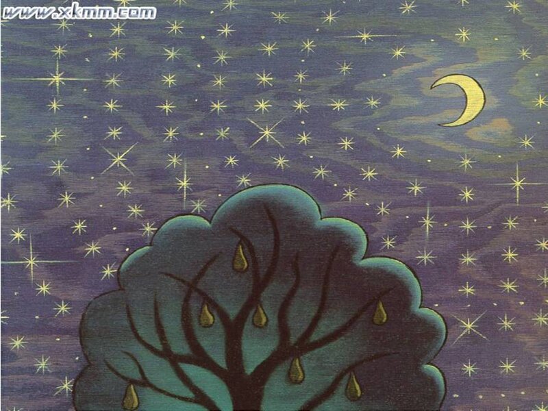 Tree under Starry Sky — Purple