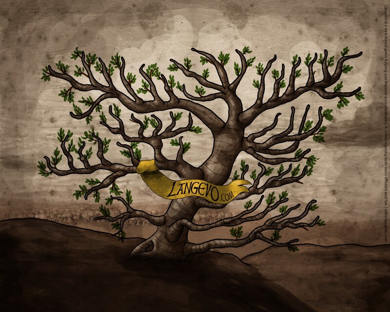 Tree with Banner — Brown