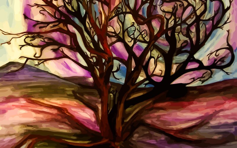Tree with Bare Branches — Purple