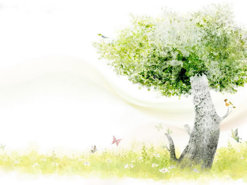 Tree with Birds and Butterflies