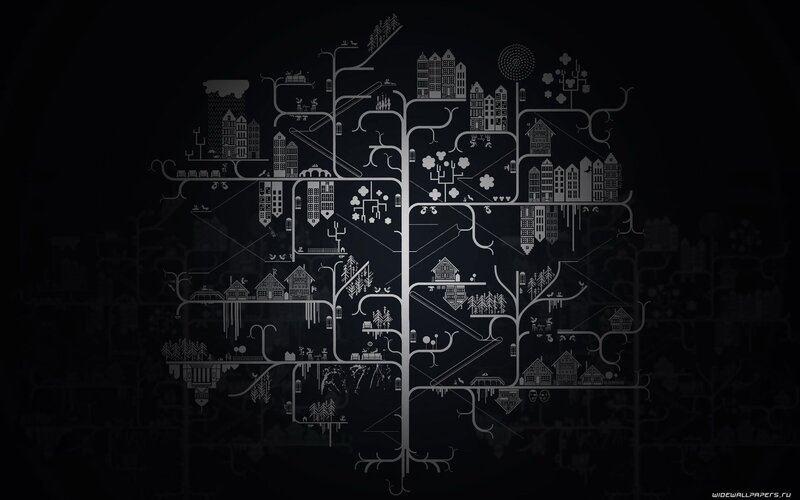 Tree with City Buildings