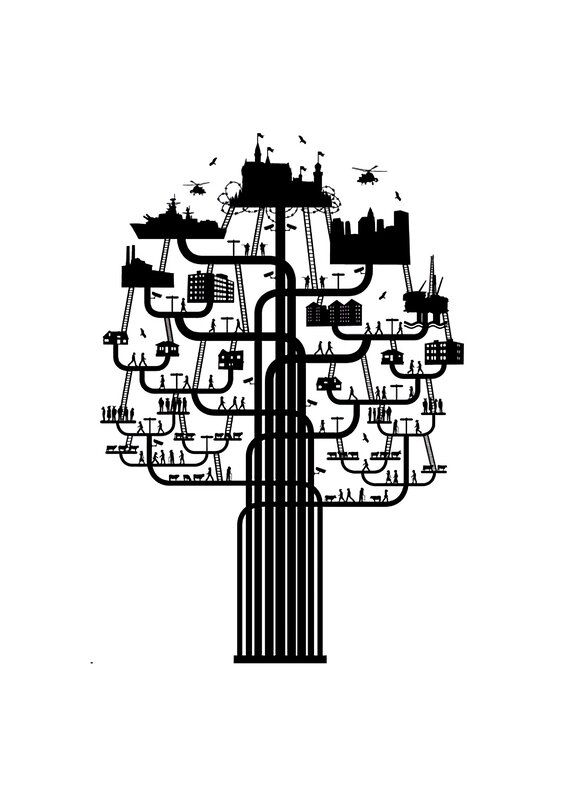 Tree with City Silhouettes