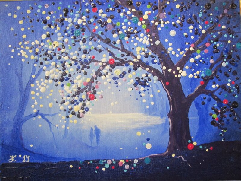 Tree with Colorful Dots