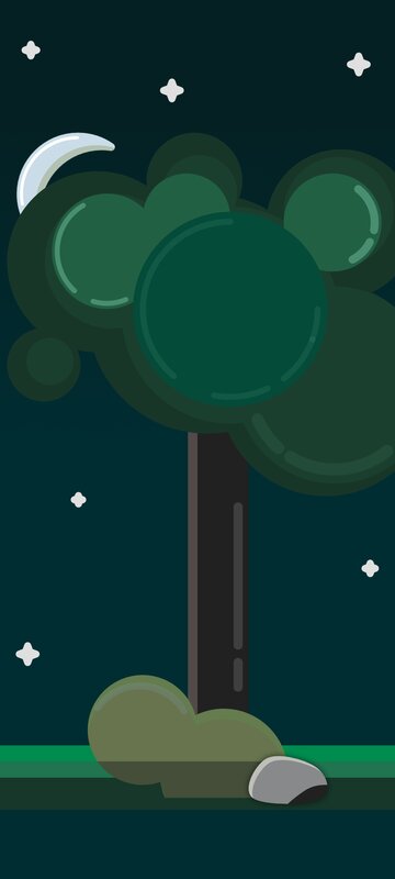 Tree with Crescent Moon