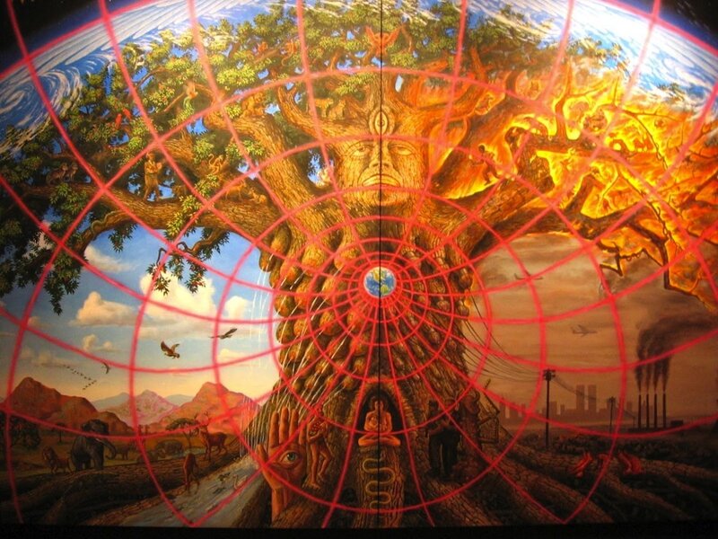 Tree with Face and Globe