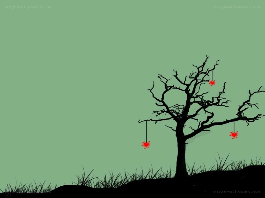 tree with hanging hearts