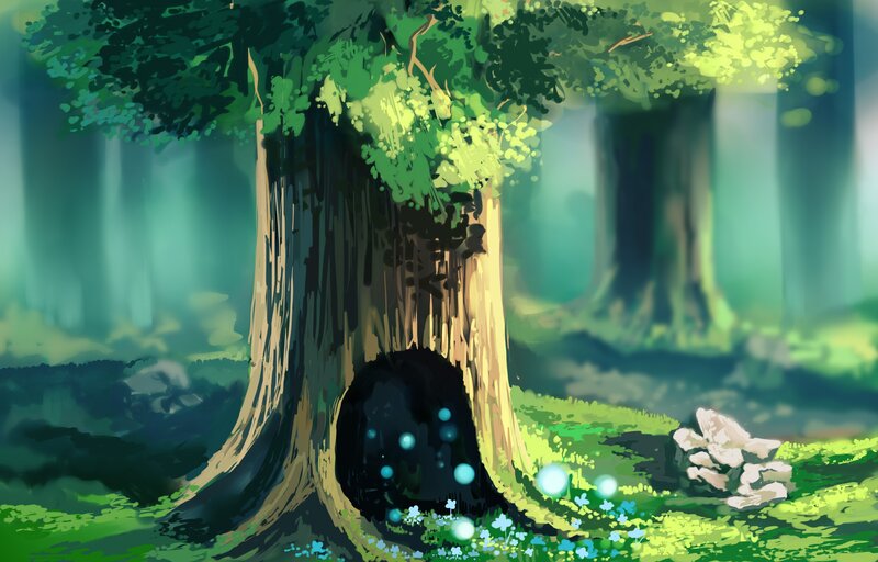 Tree with Hollow Entrance