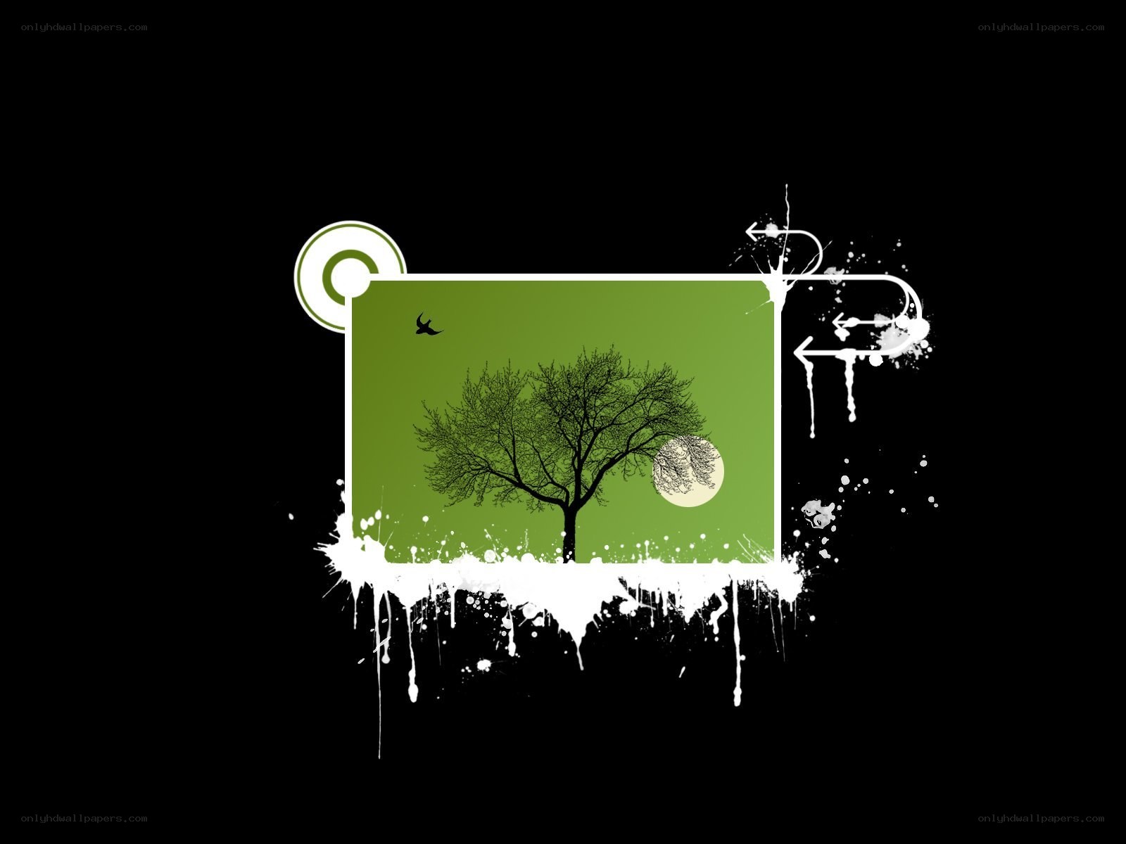 tree with moon and splatter