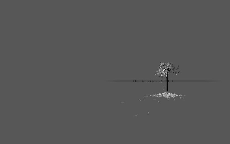 Tree with Musical Notes — Gray