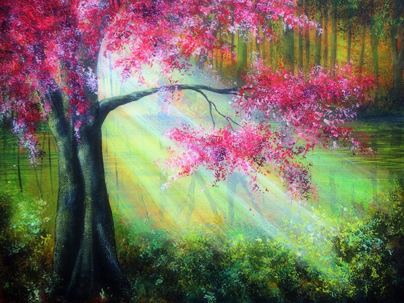 Tree with Pink Blossoms — Serene, Spring