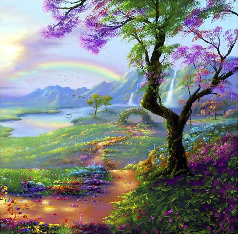 Tree with Purple Flowers — Green