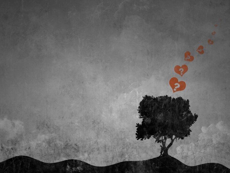tree with question mark hearts