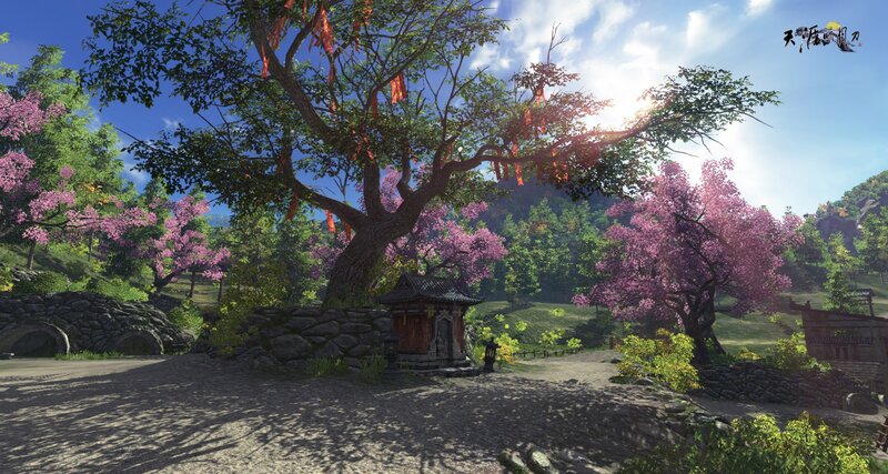 Tree with Red Ribbons