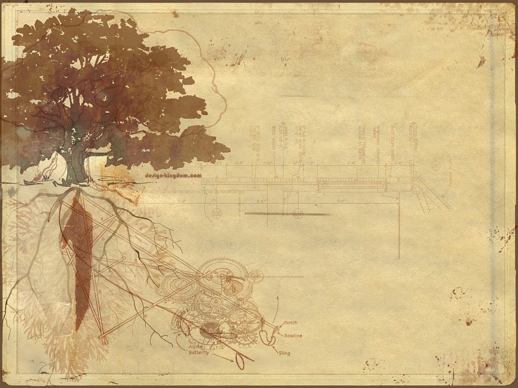 Tree with roots and gears