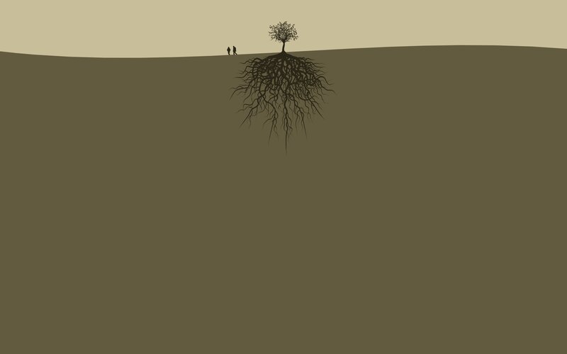 Tree with Roots — Brown, Serene