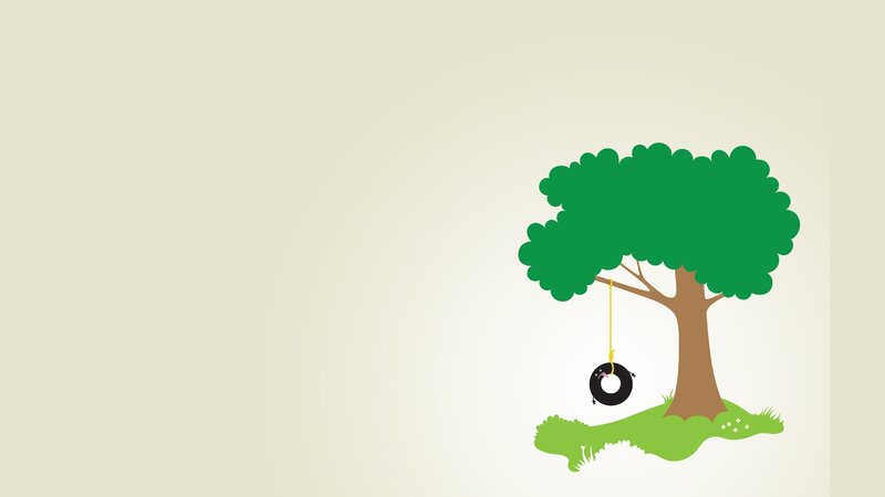 tree with tire swing